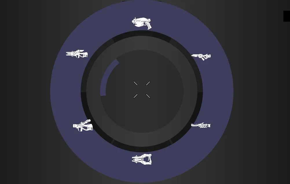 Radial menu without clip-path - overlapping circles